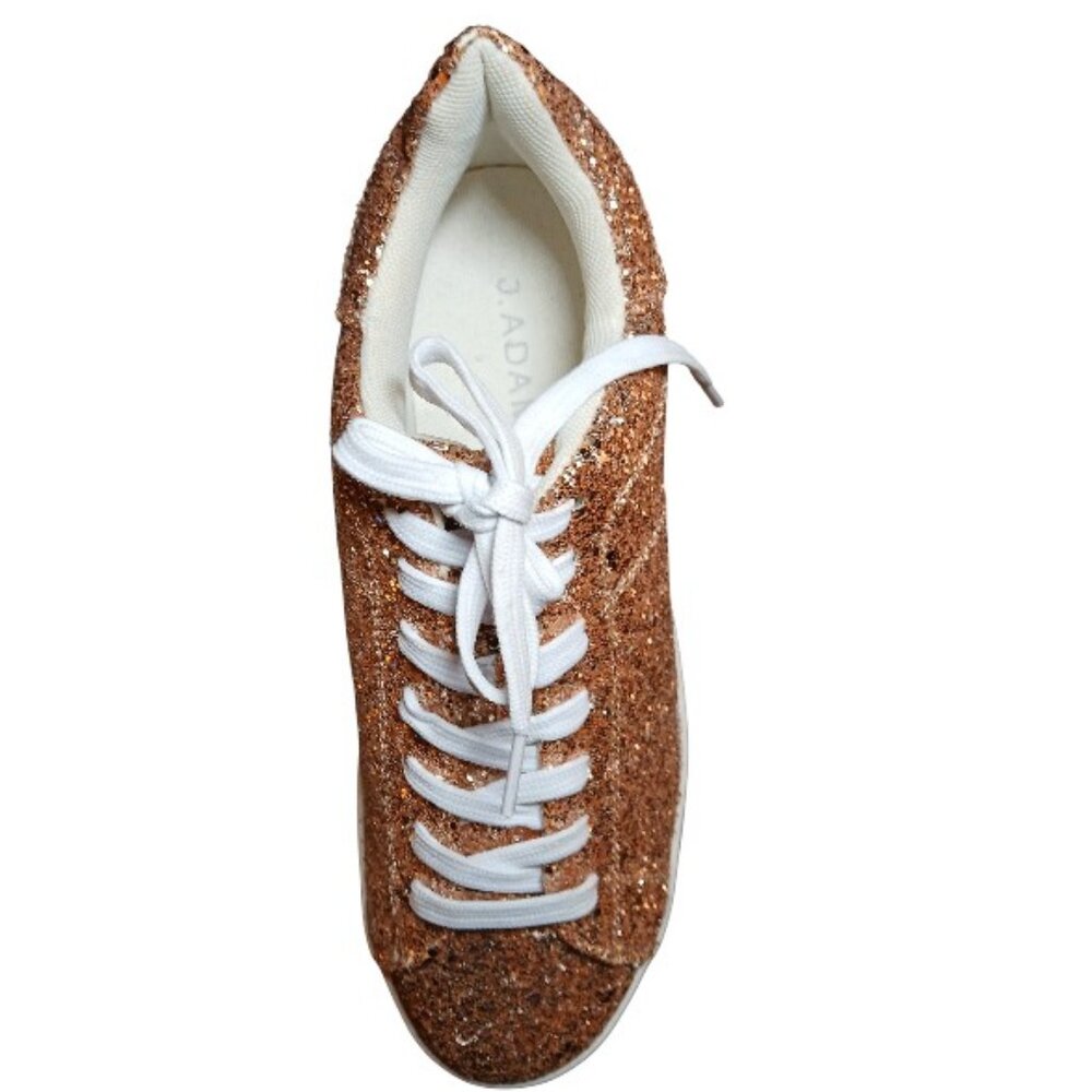 J. ADAMS Gold Glitter Platform Sneakers Size 7.5M - Like New. - Picture 4 of 9